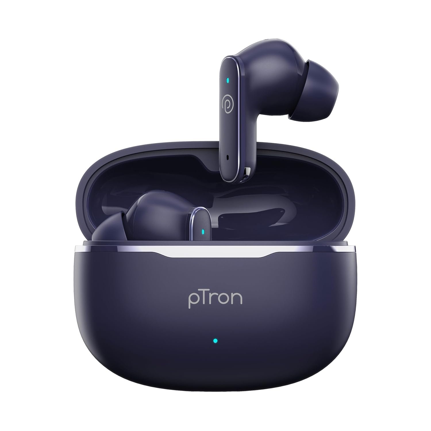 pTron Bassbuds Eon in-Ear TWS Earbuds w/ 13mm Drivers, 45Hrs Playtime, Dual HD Mic & AI-ENC Calls, Custom EQ, Mobile App, Bluetooth v6.0 Headphones, Voice Assistant, Type C Charging & IPX5 (Blue)