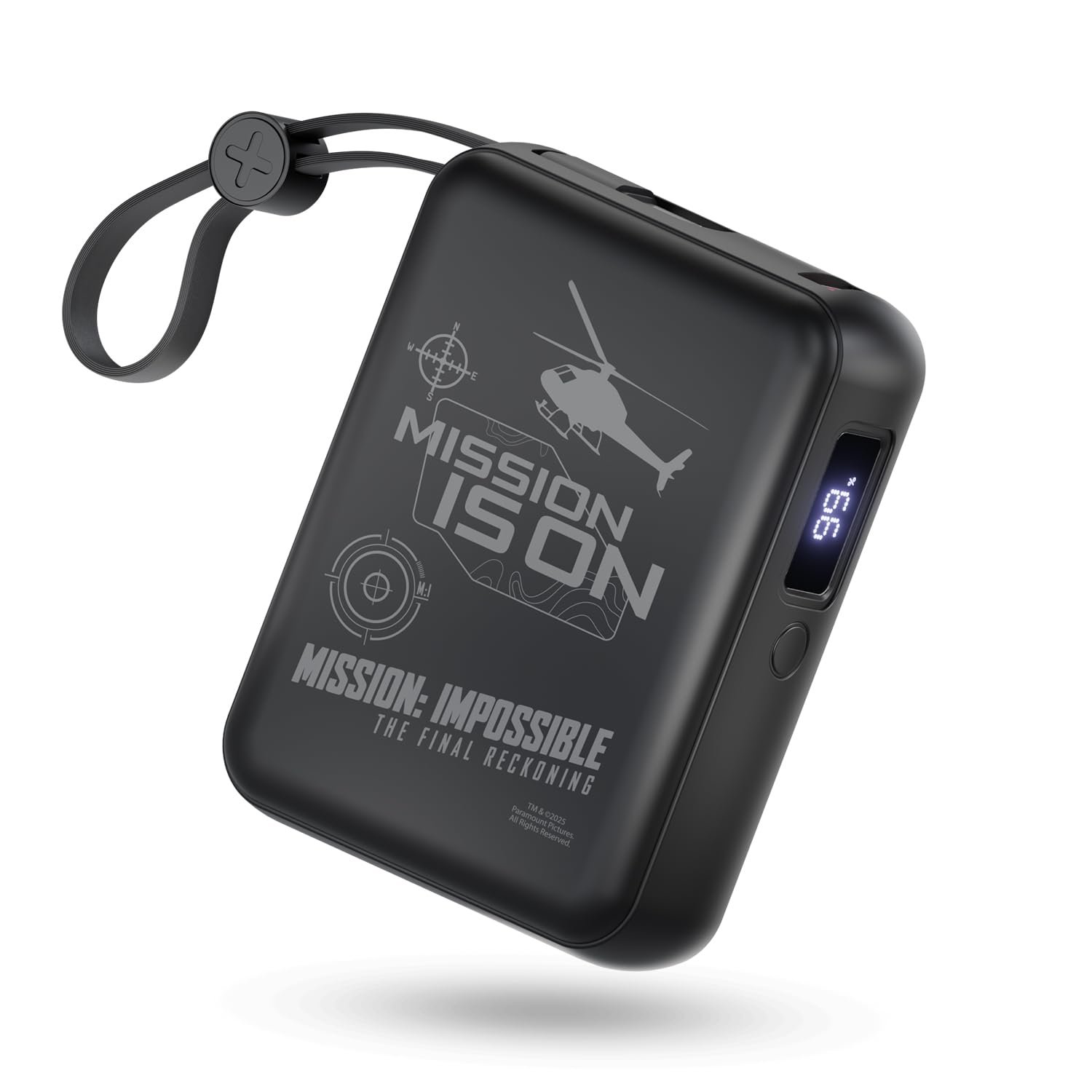 Mobilla x Mission: Impossible – MPower X2 Limited Edition Powerbank | 27W High-Speed Output | 10000mAh Battery | Built-In Type-C & Lightning Cables | Dual Fast Charging Ports | Battery Display (Black)