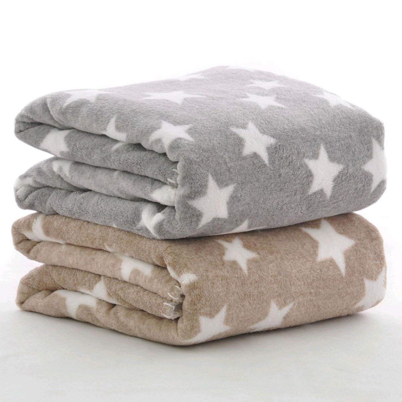 MY NEWBORN Double Layer Baby Blanket Baby Wrapper Baby Bedding Baby Sheet Useful in All Seasons-Pack of 2 (Gray-Brown), one Size (284.0mm L X 203.0mm W)