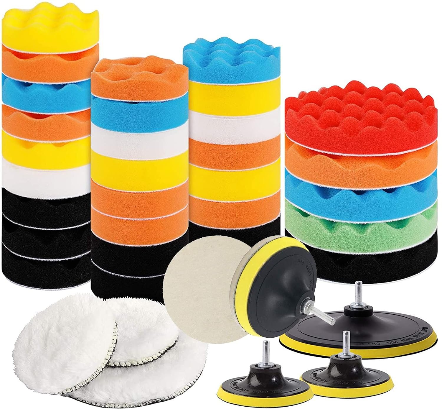 DIY Crafts With 1x Density Felt Pad, 5"inch Kit, 18x Mini Buffing Polish Detail Polisher Pads On Rotary Tools,Cordless Drill, Polisher Tool for Tight Area De (With 1x Density Felt Pad, 5"inch Kit)