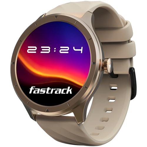 Fastrack FR2 Smart Watch, 1.38" UltraVU HD Display, Blazing Fast UI, Working Crown, AI Voice Assistant, IP68 Water & Dust Resistant, Health Suite, BT Calling, Smartwatch for Men & Women (Beige)