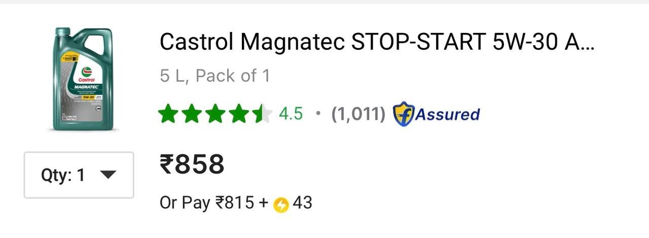 Castrol Magnatec STOP-START 5W-30 API SN Full Synthetic Full-Synthetic Engine Oil 5L