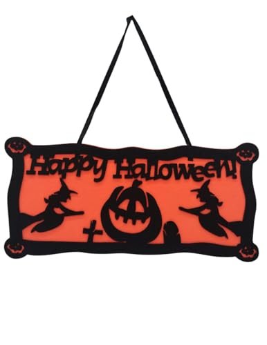 BookMyCostume Happy Halloween Party Plate Banner Wall Hanging Decoration Accessory for Halloween Free Size Orange/Black