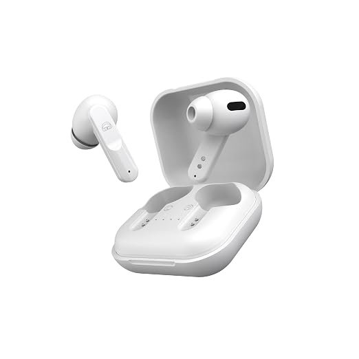 Ekko Earbeats T04 Bluetooth Truly Wireless in Ear Earbuds with ENC Call Noise Cancellation, 50H Playtime,10MM Driver, Twin Connect, Type-C Fast Charging, Siri & Google Assistant Activate (White)