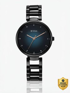 Titan Titan Gradient Blue Dial Black Stainless Steel Strap Analog Watch - For Girls