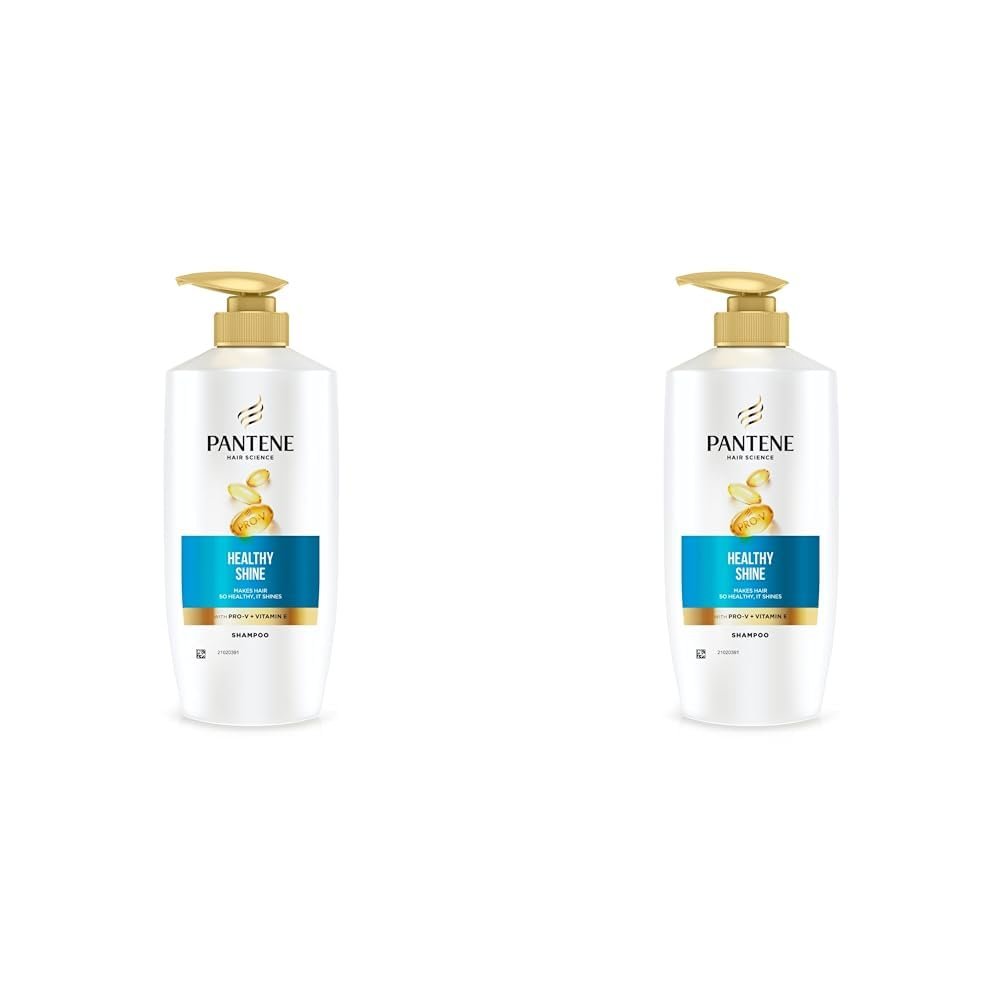 Pantene Hair Science Healthy Shine Shampoo 650ml,with Pro-Vitamins & Vitamin E,makes hair so healthy for shiny hair,for all hair types, shampoo for women & men, shampoo for healthy hair (Pack of 2)