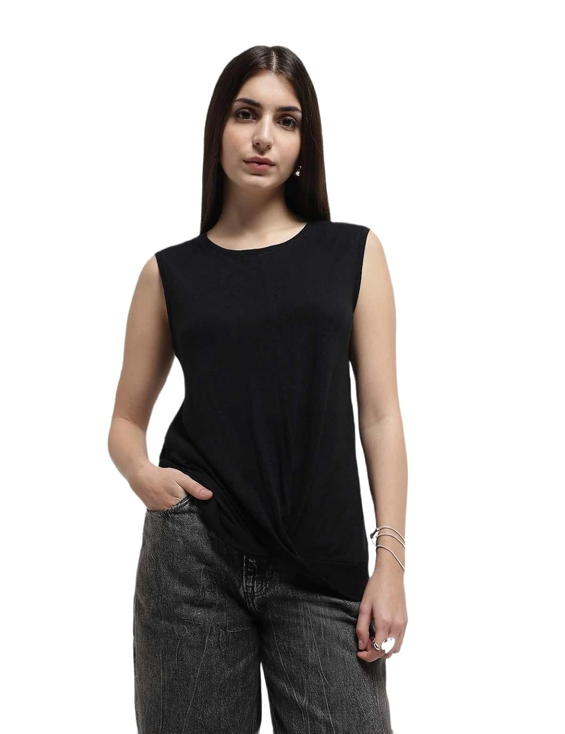 Marks & Spencer Women Linen Rich Draped Vest Top