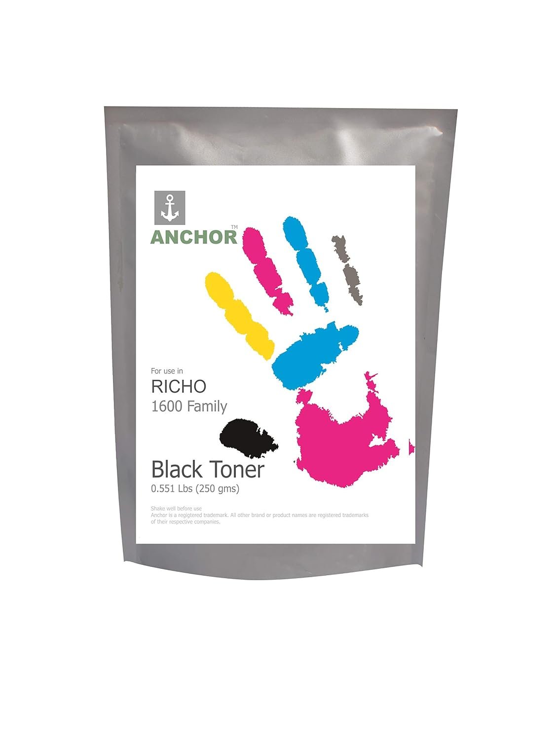 Anchor Black Toner Powder for use in Ricoh 1600 Family - 250g