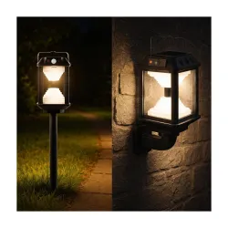 CBK Solar LED Wall Lamp with Motion Sensor,Outdoor Security Light,16x13x21 cm, Black, ABS Plastic,Modern, Waterproof IP65, Solar Powered 28 WATT with 1200 MAH Inbuilt Rechargable bettery with C-Type