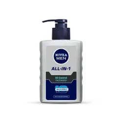 NIVEA MEN All in 1 Oil Control Face Wash | Prevents Acne | Removes excess oil and dirt | Reduces Blackheads and Whiteheads | Cooling Menthol | Unclogs & refines pores | 150ml