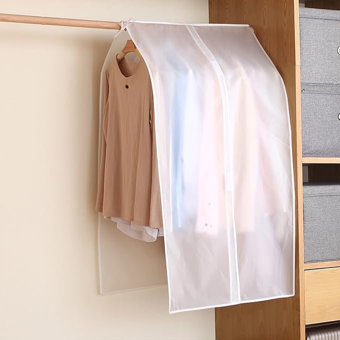 Wolpin Clothes Cover for Men's Blazer/Dress/Saree, Dust-proof Jacket Organiser, Wardrobe Organiser (60 x 120 cm) 1Pc, Ethylene Vinyl Acetate