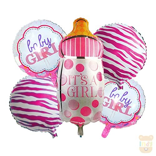Just Party Baby Shower Decoration Kit, Girl Milk Bottle - Pack of 5