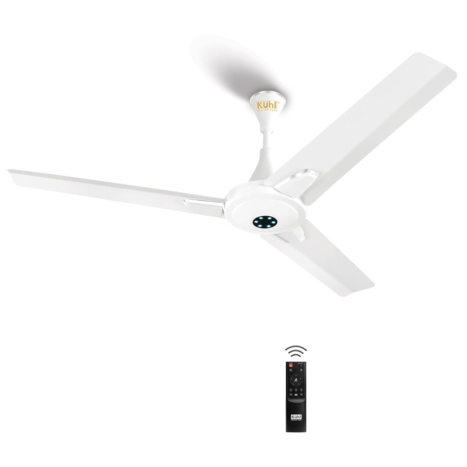 KUHL Prima A7 1200mm Decorative 65% Power Saving BLDC Ceiling Fan with Remote | 29W | BEE 5 Star Rated & ISI Marked | High Air Delivery with LED Indicators | 2 Yrs Warranty |White