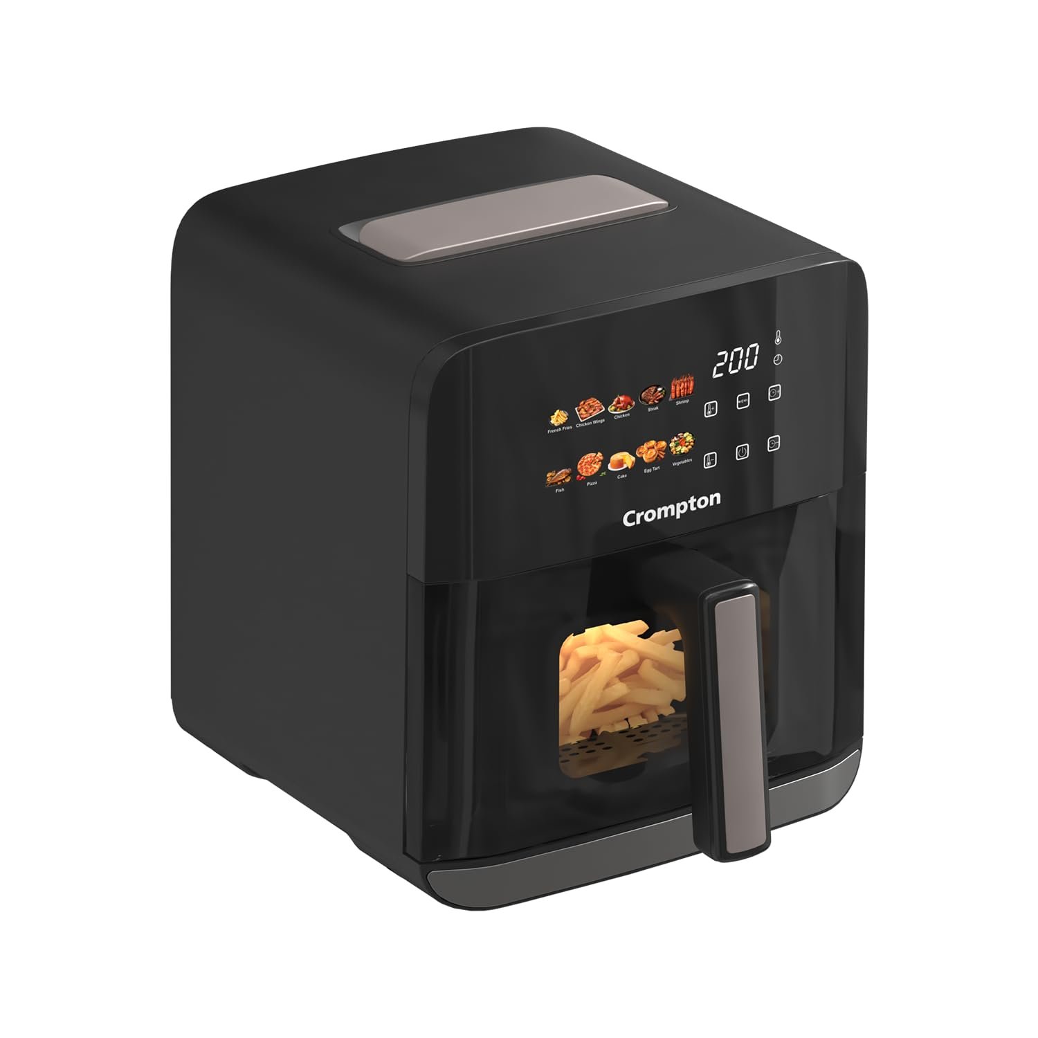 Crompton Ameo Edge 5L Digital Air Fryer, NutriGuard Technology, 10 Preset Menus, Interactive Digital Display, SilentPro Technology, Edge-to-Edge Design,1 Year Warranty (ACGAF-AMEO EDGE 5L)