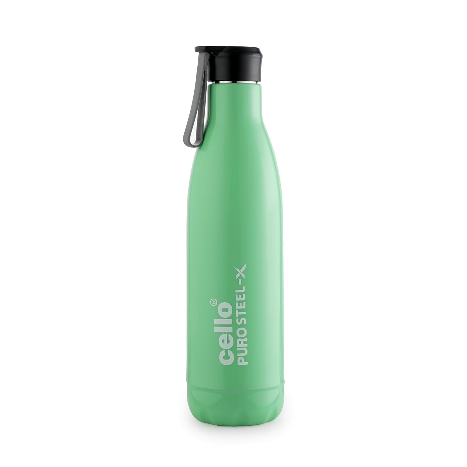CELLO Puro Steel-X Neo 900 Insulated Water Bottle 720 ml, Green | Food Grade Inner Steel, BPA Free, PU Insulated Keeps Beverages Hot & Cold for Long Hours | Ideal for Office, Travel, Trekking & Gym