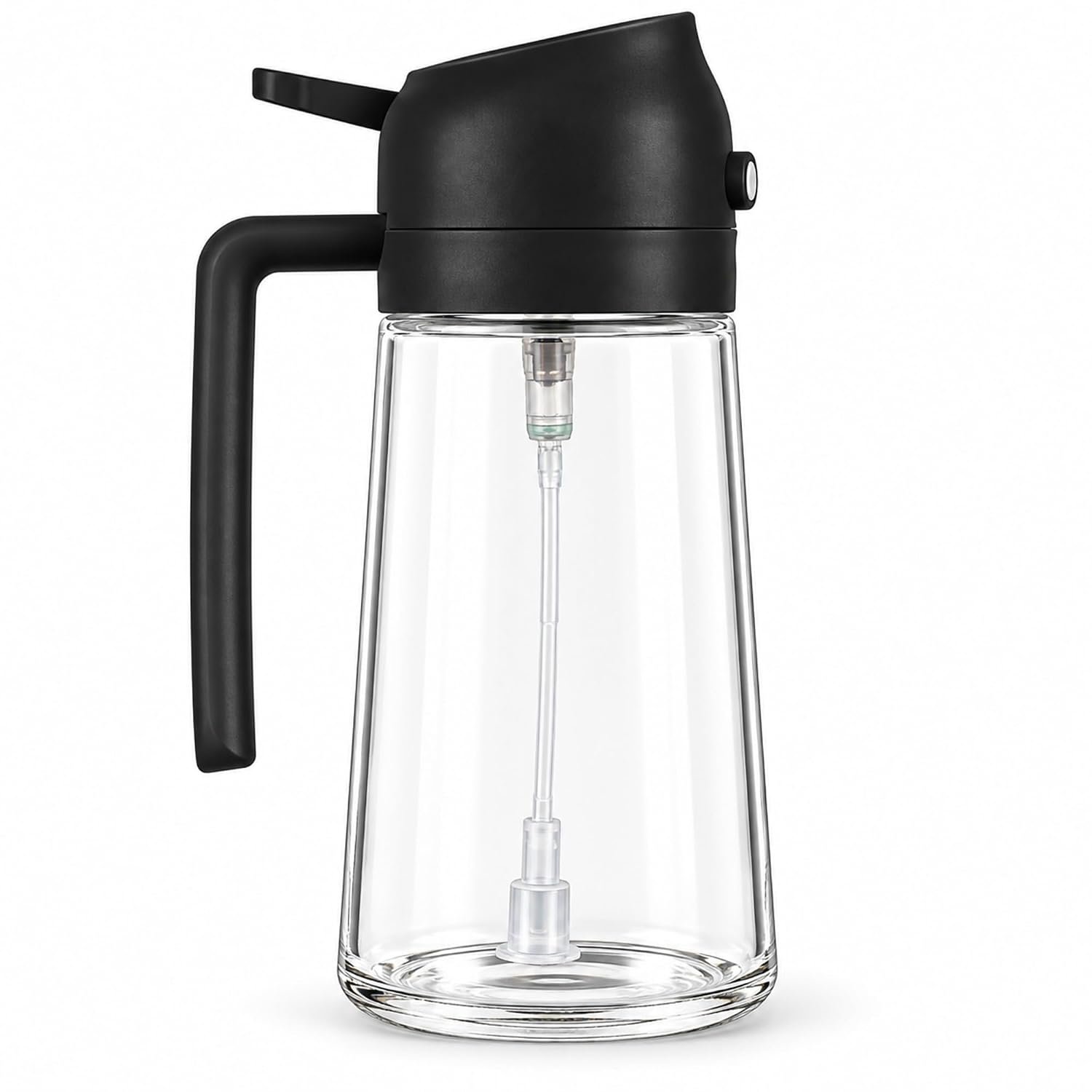 2 in 1 Glass Oil Sprayer Bottle 500 ml with Pouring and Spray Nozzle, Cooking Oil Dispenser for Air Fryer, Salad, BBQ, Roasting, Baking, Grilling and Everyday Kitchen Preparation, Kitchen Pouring Use