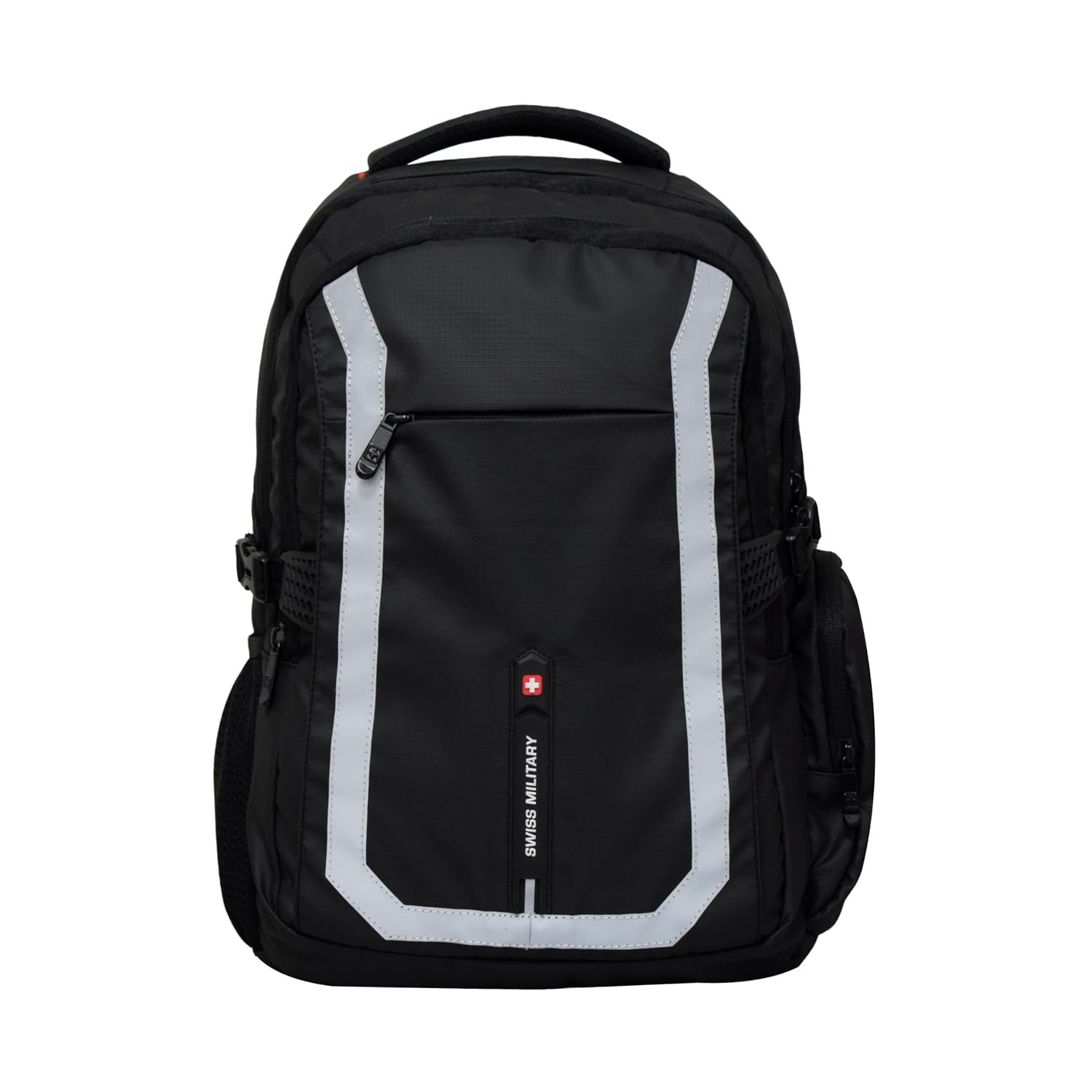 SWISS MILITARY 39L Travel Backpack for 15.6-Inch Laptops | USB & Type-C Charging Ports| Anti-Theft & Quick Side Pocket| Water Bottle Holder & Adjustable Straps| Unisex Bag for Office and College Black