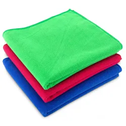 BENAVJI Microfiber Cleaning Cloth Pack of 3 | 40x40 cm Ultra Soft Lint-Free Microfiber Towels | Multipurpose Cleaning Cloth for Car, Bike, Kitchen, Home, Super Absorbent, Reusable