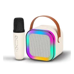 CERLINK Rechargeable Karaoke Mic with Speaker for Singing | Wireless Mini Portable Bluetooth Speaker with Microphone & LED Lights | Cute Birthday Gift for Kids Musical Toys for Boys, Girls and Adults
