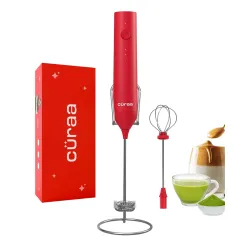 Cüraa by YFL Home Milk Frother for Coffee | 3 Speed Electric Milk Frother Perfect for Coffee, Lattes, Milk, Hot Chocolates & Cream | Handheld, Portable, Rechargeable Frother with Stand & Whisker
