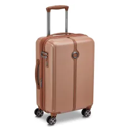 DELSEY PARIS Bianca 55 cms Small Cabin ABS/Polycarbonate Hard Sided 8 Wheels and Expandable Spinner Suitcase/Trolley Bag for Travel with TSA Lock- Mocha
