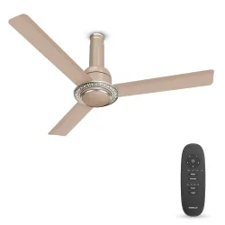 Havells CERA BLDC 1200mm Premium Underlight Ceiling Fan with 100% Pure Copper | Reverse Rotation | Remote Controlled | Watt: 35 | Air Flow: 225 cmm | Speed: 350 RPM | 2 Years Manufacturer Warranty (Champagne)