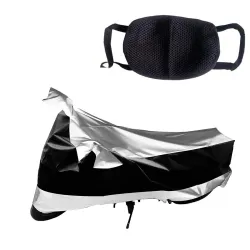 Kandid Silver & Black Water Resistant Bike Cover for Honda Cb Unicorn 160