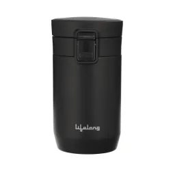 Lifelong 260ml Insulated Coffee Mug | 3-Layer | Steel-Copper-Steel Vacuum Insulated Tumbler | Travel Mug | Double Lock Leak-Proof Lid, Food Grade Spout, Antislip Base | Portable Coffee Car Cup Holder
