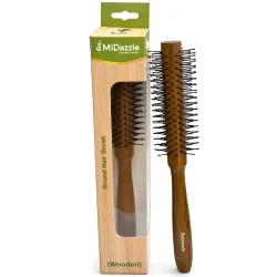 Midazzle Wooden Classy Hair Brush for Women & Men – Premium Natural Wood Paddle Brush, Anti-Static, Detangling Hair Comb for Smooth, Frizz-Free & Healthy Scalp Massage – Classy Finish