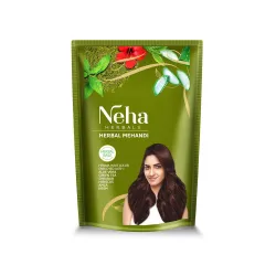 Neha Herbal Mehandi, Natural Henna Herbal Base Hair Color, Enriched with 10 Natural Herbs Like Green Tea, Aloe Vera, Habiscus, Amla, Brahmi, Bhringraj, Neem Pack of 4 - (55gm), Burgundy