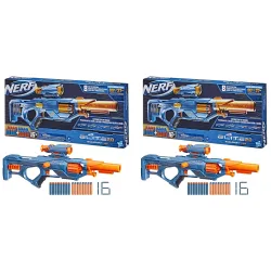 Nerf Elite 2.0 Eaglepoint RD-8 Foam Dart Blaster, 8-Dart Drum, Detachable Scope and Barrel, 16 Darts, Bolt Action, Multicolor (Pack of 2)