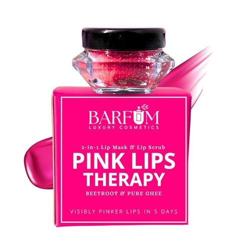 Pink Lips Therapy: 2-in-1 Lip Balm & Exfoliating Scrub – Darkness Treatment for Smokers Pigmented Lips with Beetroot Extracts & Pure Ghee – Brightening Lip Care for Men & Women, 4g