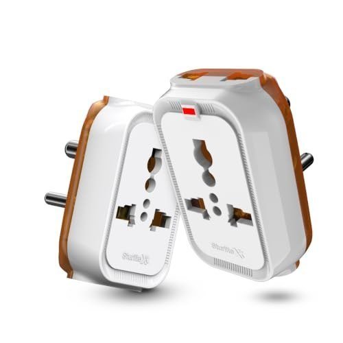 Sturlite Alyx 3 Pin Plug| 2-Pin & 3-Pin Socket| Universal AC Travel Adapter| Strong Polycarbonate Body Socket| Compact Converter Plug for Travel, Home & Office Use