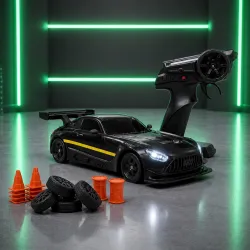 Shadow RC Drift Car | 4WD 20Kmph, 2.4Ghz 100m Long Range Remote, Diwali Gift, Proportional Steering, Multi-Mode LED Lights (Asphalt Black)