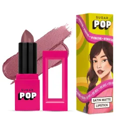 SUGAR POP Satin Matte Lipstick - 09 Iris (Dusty Rose) - 3 gm - Infused with Vitamin E, Shea Butter & Jojoba Oil l Full Coverage, Ultra Pigmented, Hydrating, Weightless Formula l Lipstick for Women