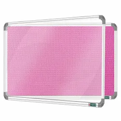 YAJNAS Notice Board 1.5x2 Feet with Acrylic Door/Cover, Bulletin Board, Noticeboard for Study Room, Office, School & College - Lockable, Pin-up Display Board, Soft Board (Pink)